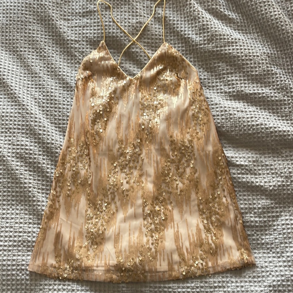 Gold sequin dress